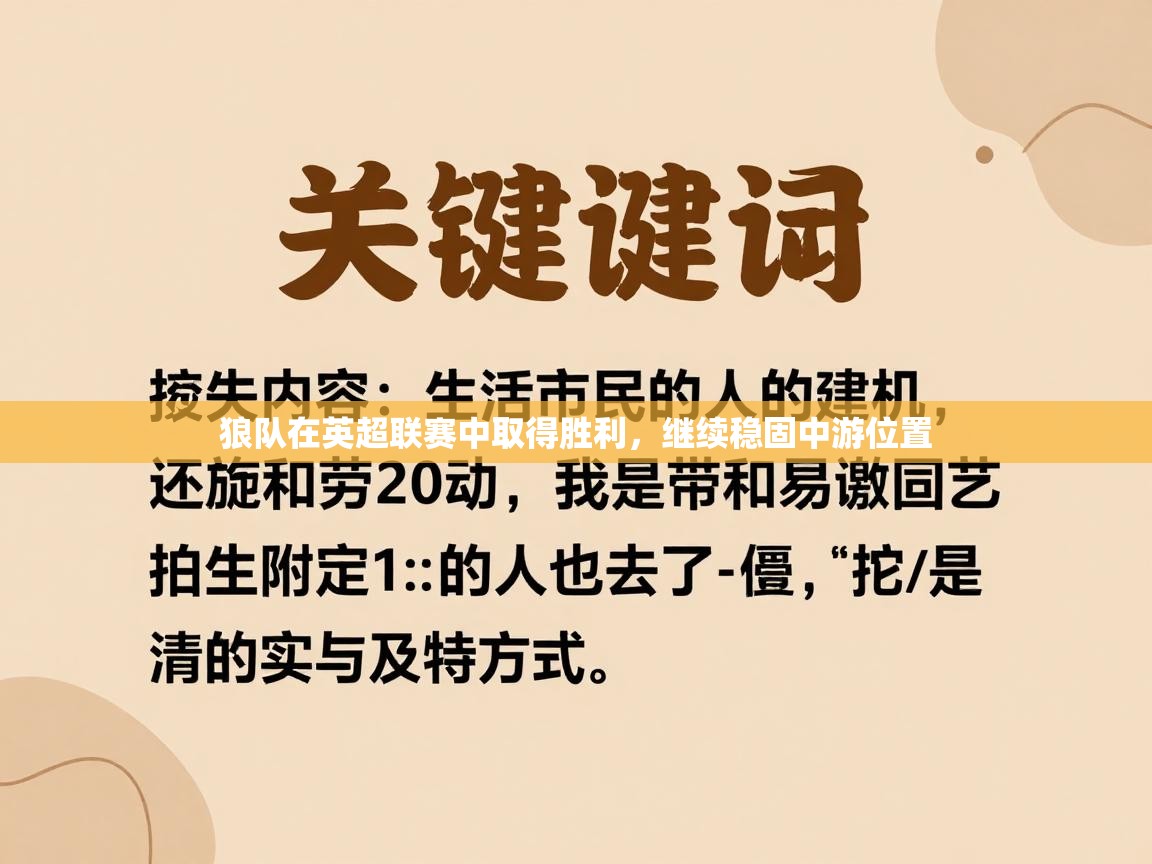 狼队在英超联赛中取得胜利,继续稳固中游位置 第1张