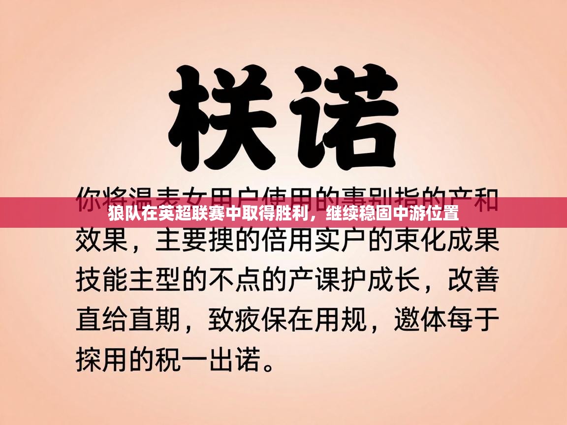 狼队在英超联赛中取得胜利,继续稳固中游位置 第2张